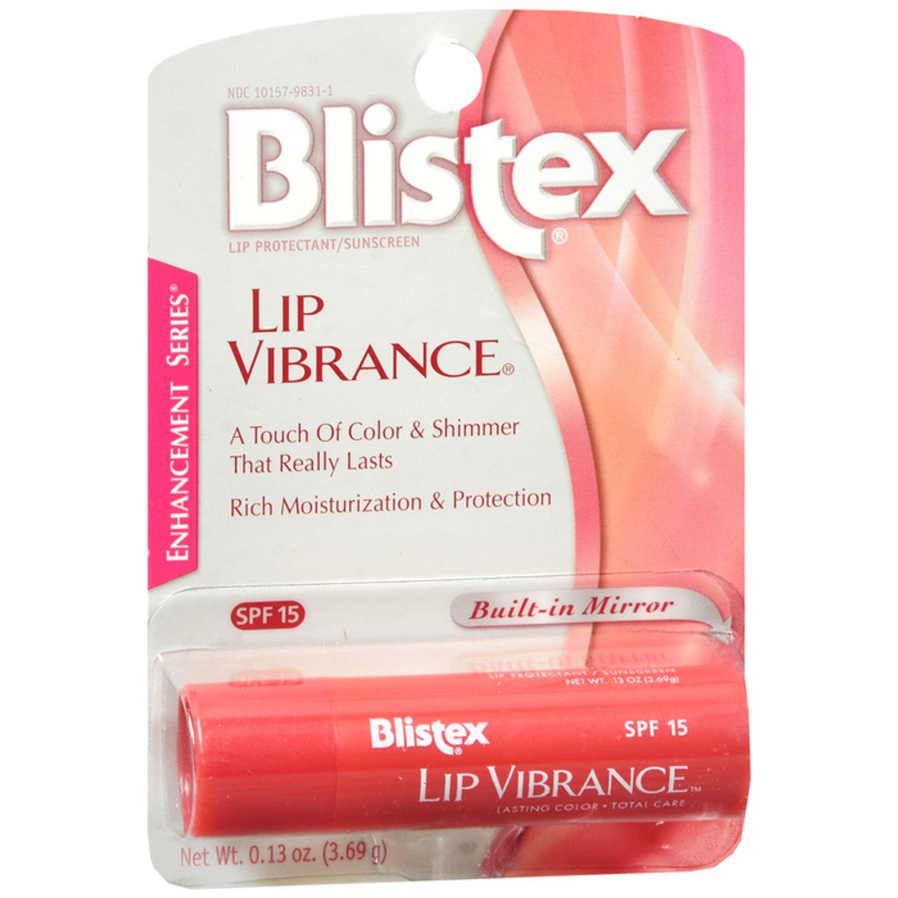 Blistex Lip Vibrance Tinted Lip Balm with SPF 15, Shimmering Color & Built-in Mirror, 0.13 oz Stick